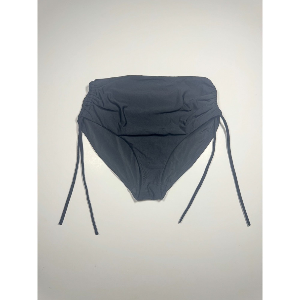 Calia High Waisted Swim Bottom Womens‎ Small Black Ruched Side Tie Logo Beach